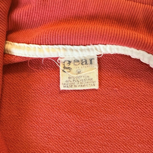 Vintage Blank Quarter Zip Sweatshirt Mens M Red Gear Mock Neck Pullover - Picture 5 of 5